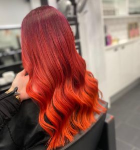 Bright Orange Hair Colour at hair lab hair salon in basingstoke & woking