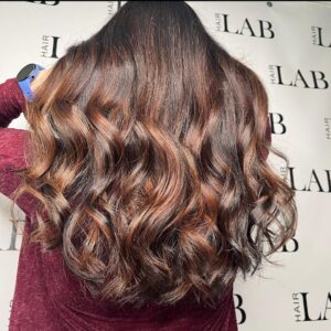 glossy brunette hair colours at hair lab hair salon basingstoke