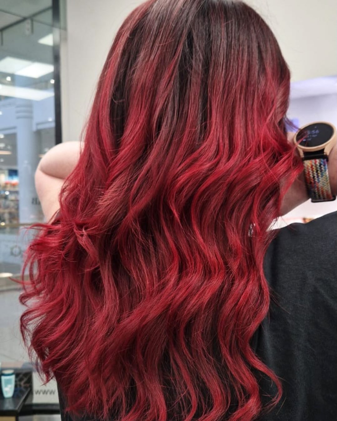bright red hair colour for summer at basingstoke and woking hair salon - hair lab